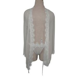 Frederick’s of Hollywood “Stephanie” Sheer Lace Robe & Thong Set